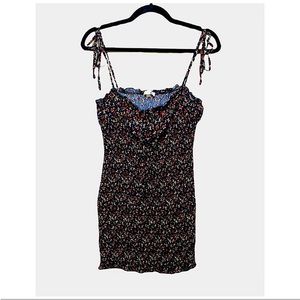 BLUSH | SMOCKED BARBIECORE FLORAL TIE SLEEVE RUCHED MINI DRESS